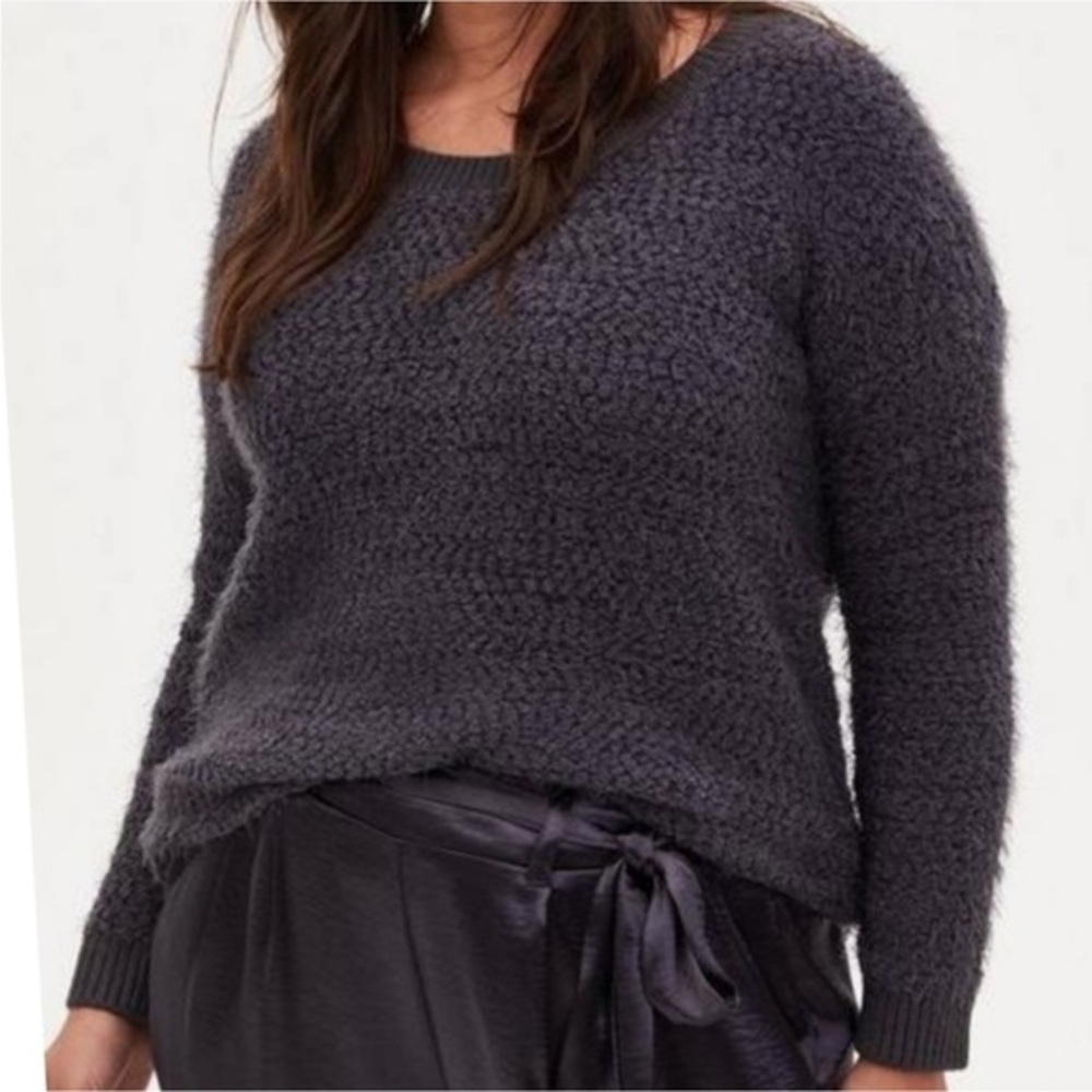 Torrid NWOT Fuzzy Popcorn Pullover Sweater Cozy Long Sleeve Size 1X